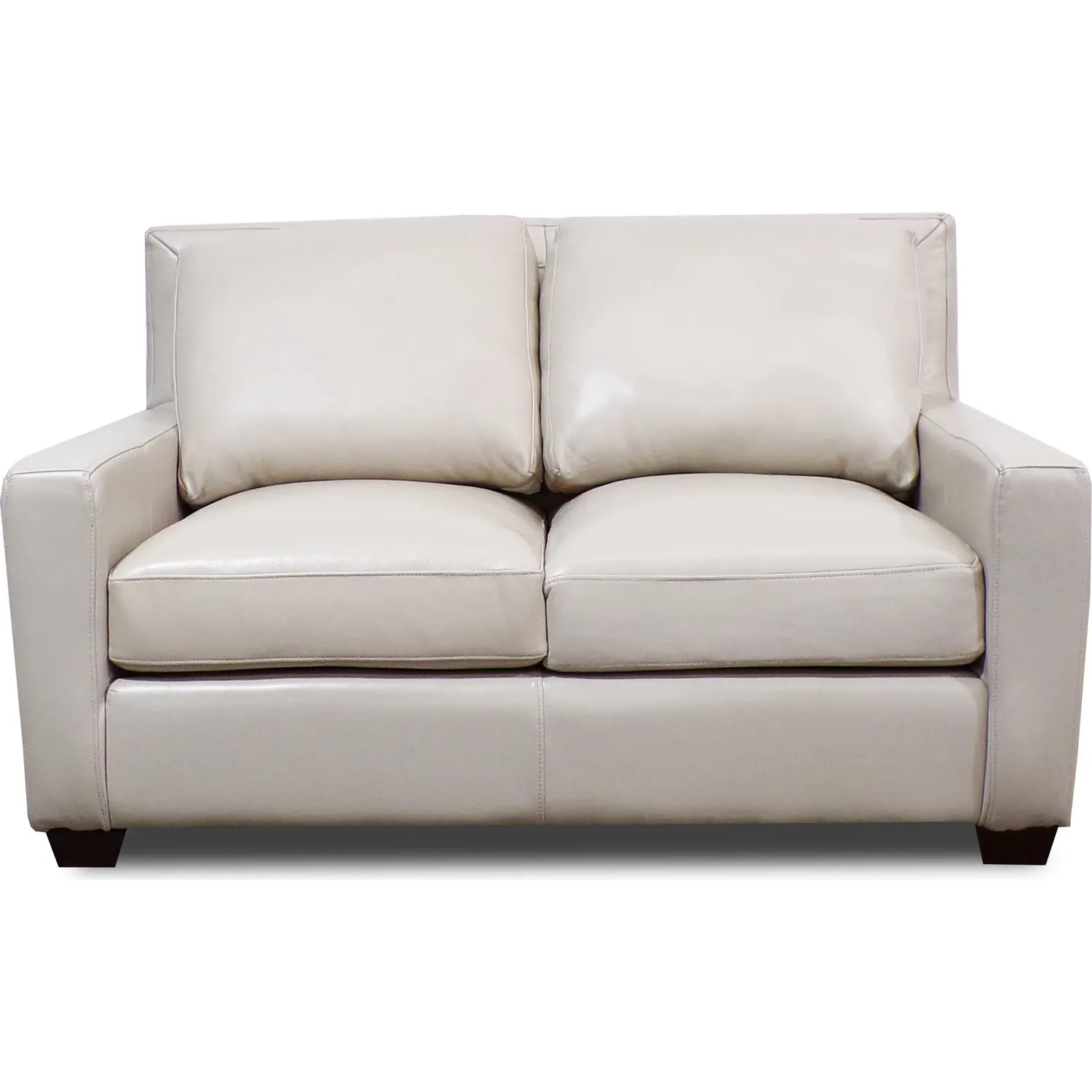 6350 Loveseat in Pebble Bone Beige Top Grain Leather